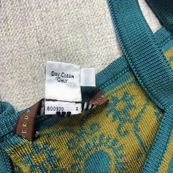 Peruvian Connection Knit Dress Pima Cotton Cross Straps Paisley Print Sz L - Picture 8 of 10